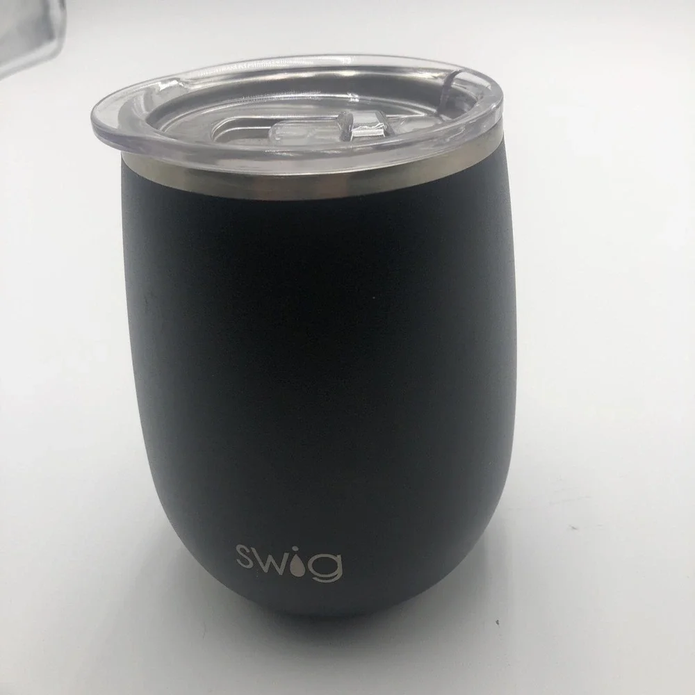 Swig 14oz Coffee Mug Tumbler Travel New With Tag‎ Black Clear Lid Sippy Cup